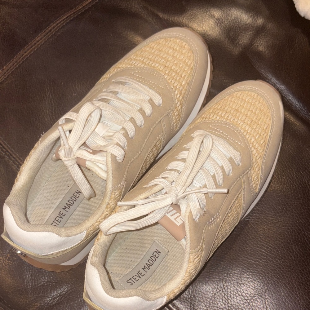 Steve Madden Tan Woven Sneakers